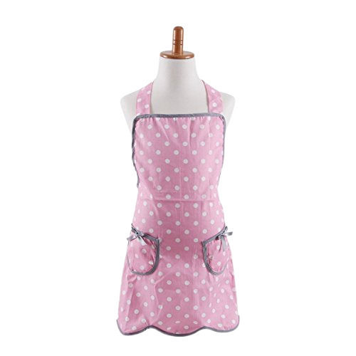 Pink Kids Breathable Printed Cotton Apron For Cooking Use 