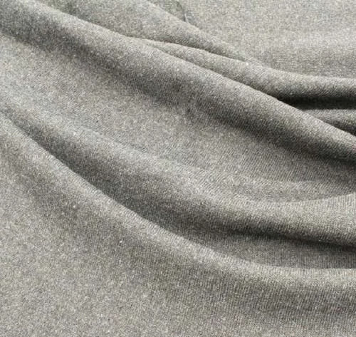 Grey 100 Meter Plain Cotton Knitted Fabric For Making Garments