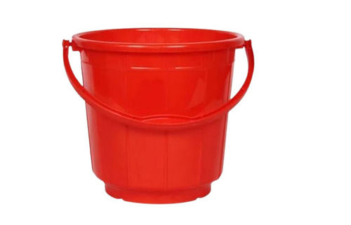 Red 15 Litre Capacity Glossy Finish Color Coated Plastic Bucket 