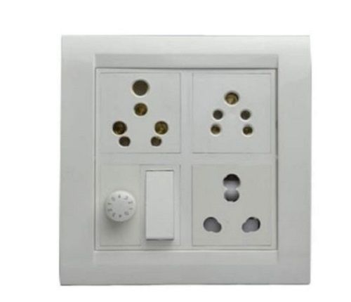 White 150 Gram And 240 Ampere Wall Mounted Plastic Switch Plate