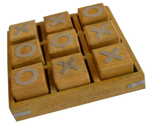 16x14 Inches And 24 Mm Thick Solid Wooden Tic Tac Toe Game