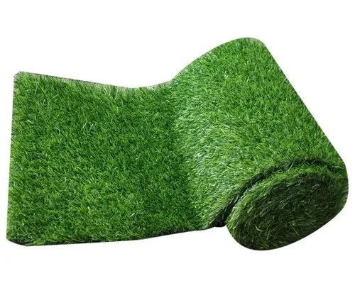 Green 18 Mm Thick Non Slip Rectangular Artificial Grass Carpet Flooring