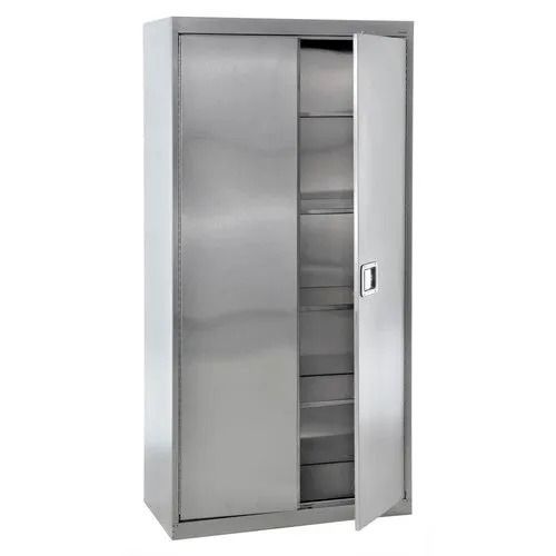 Gray 4X3X2.5 Foots Rectangular Stainless Steel Double Door Cupboard