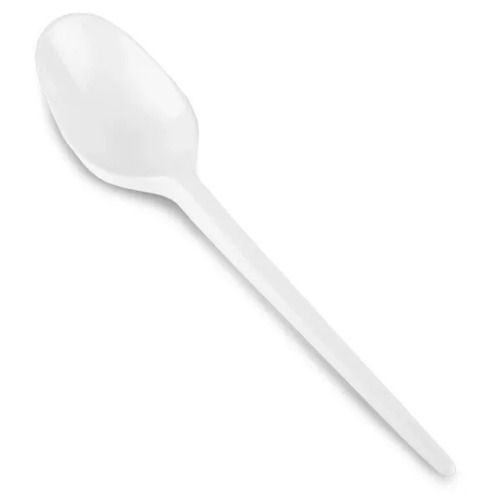 White 6 Inch Light Weight Plain Disposable Plastic Spoon For Event And Party