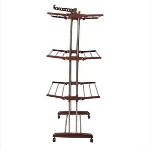 64x27x25 Inches Stainless Steel Rust Proof Movable Cloth Drying Stand