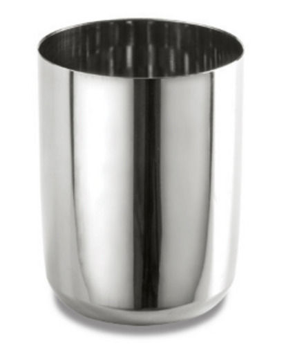 7x3 Inches And 200 Ml Round Chrome Finish Stainless Steel Glass