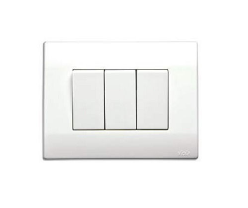 White 7X4 Inches Plain Polycarbonate Ip64 Modular Electrical Switch