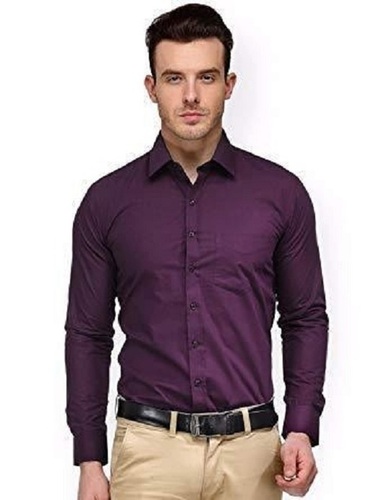 Button Closure Plain Skin Friendly Cotton Full Sleeve Shirt For Men Age Group: 18 To 35