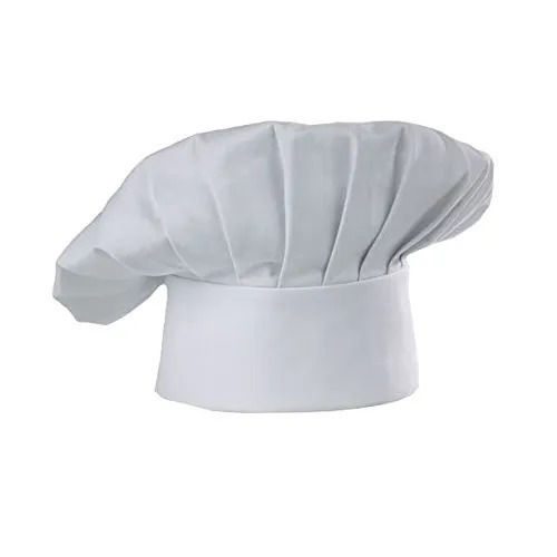 White Comfortable And Washable Plain Dyed Cotton Chef Cap