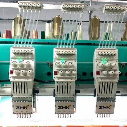 Green High Speed Computerized Embroidery Machine For Textile Industries