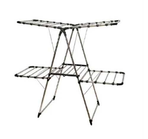 Brown And Silver High Tensile Strength Rust Proof Stainless Steel Foldable Cloth Drying Stand