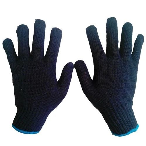 Blue Light Weight And Washable Full Finger Woolen Hand Gloves