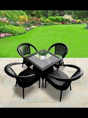 Portable Modern Wicker Coffee Chair And Table Set For Garden And Outdoor Use