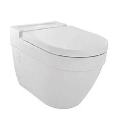 White Round Glossy Finish Ceramic Wall Hung Toilet