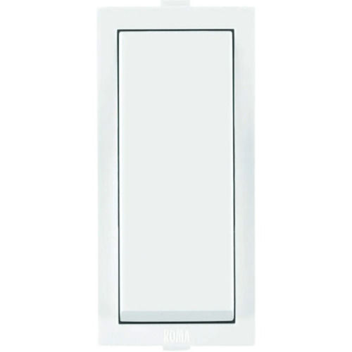 White 3 Inches 220 Voltage 6 Ampere Polycarbonate Body One Way Modular Switch