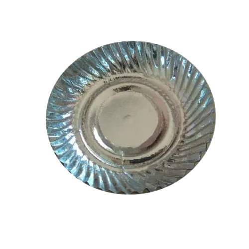 इवेंट और पार्टियों के लिए 5 इंच डिस्पोजेबल पेपर सिल्वर फ़ॉइल पेपर प्लेट लीड टाइम: 00