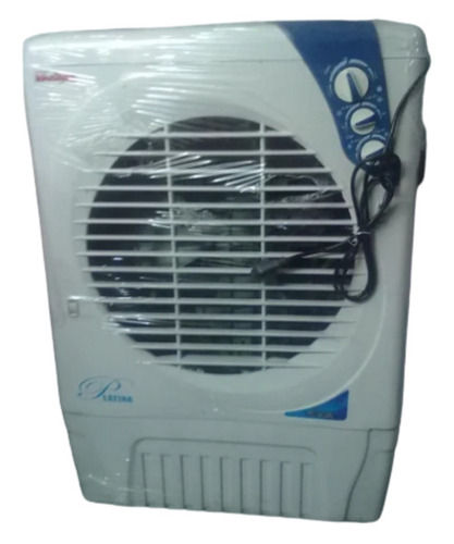 White 60 Watt And 50 Liter Floor Standing Plastic Air Cooler