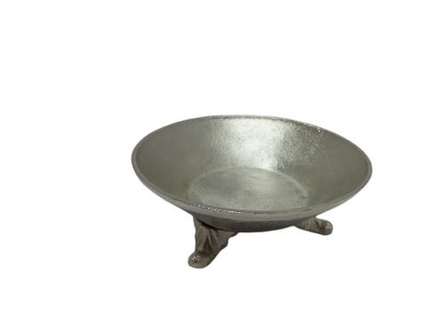 Silver Heat Resistant Polished Surface Aluminium Bowl With Foot Nickle Plated