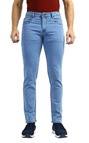 Plain Dyed Classic Style Washed Customizable Slim Fit Men's Lycra Basic Jeans