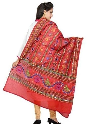 Traditional Cotton Sequins Embroidered Dupatta For Ladies Use