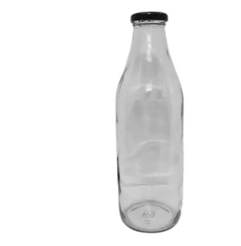 1000 Ml Screw Cap Round Transparent Glass Bottle For Storing Beverages