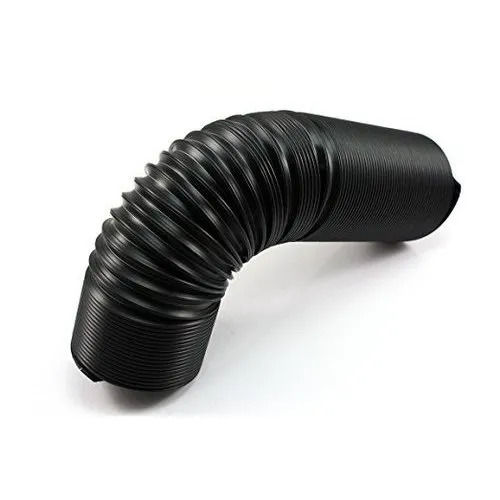 Black 12 Inches Flexible Portable Rubber Air Cleaner Hose For Automobile Purpose 