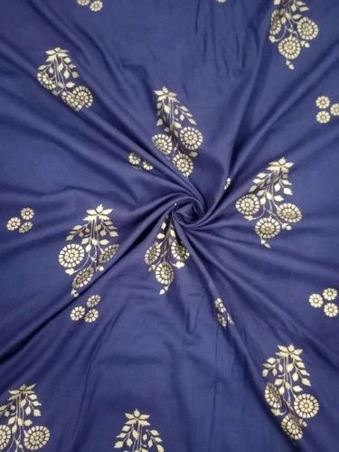 Blue 150 Gsm Washable Skin Friendly Rayon Printed Fabric 