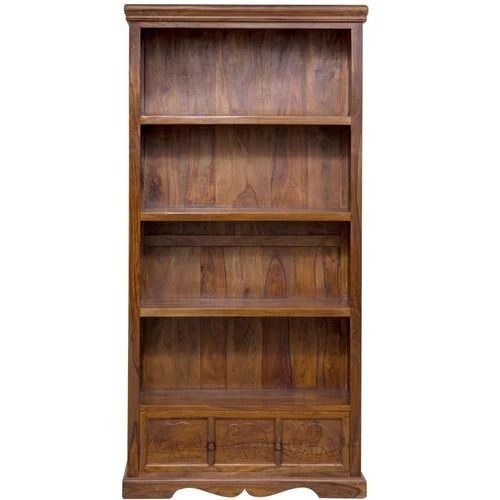 2.2x1x7.2 Foot 40 Kilograms Polished Finished Solid Teak Wooden Bookshelf