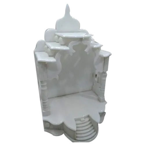 3x2 Feet Polished Finish Solid White Marble Temple