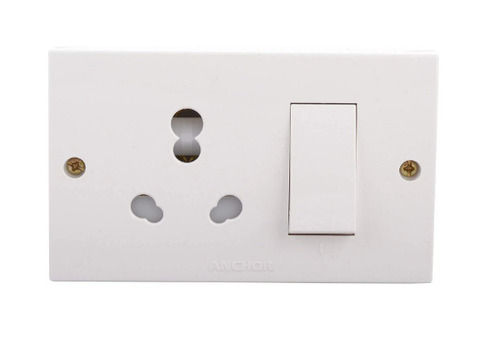 White 6X4 Inches And 220 Volt Polycarbonate Electrical Switch