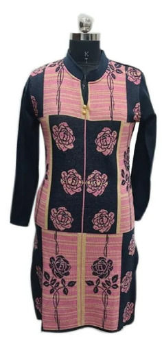 Full Sleeve Ladies Designer Party Wear Woolen Kurti  Bust Size: 32 Inch (In)