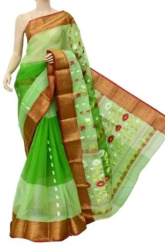 Ladies Printed Party Wear Cotton Banarasi Saree Recommended For Summer