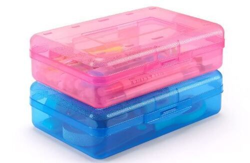 Durable Multi Color Plastic Material Rectangular Pencil Box 