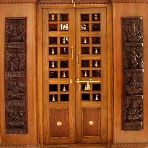 Rectangular Shape Membrane Hinged Pooja Door For Home Use