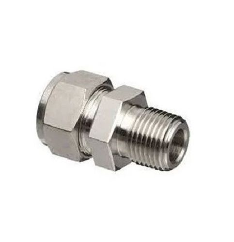 Silver 2 Inch Galvanized Round Stainless Steel Male Connector