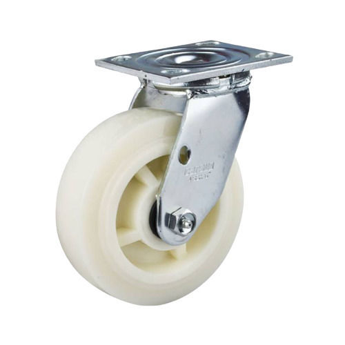 White 4X2 Inch Round Stainless Steel And Nylon Wheel For Trolley