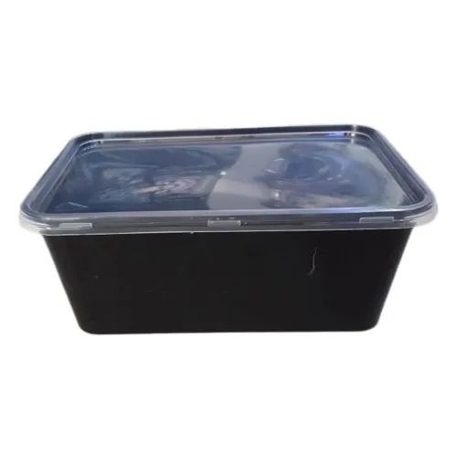 Black 5 Mm Thick Rectangular Poly Propylene Plastic Food Box 