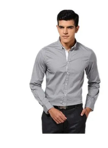 Casual Wear Straight Collar Full Sleeves Plain Cotton Formal Shirt For Men Age Group: Above 16 Years