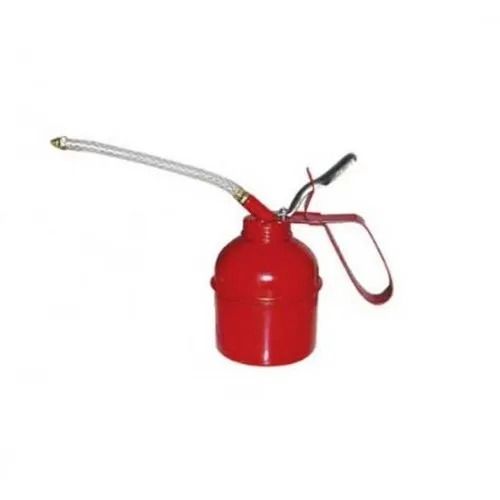 Red And Silver Corrosion Resistance Paint Coated Mild Steel Hand Oil Pump For Industrial Use