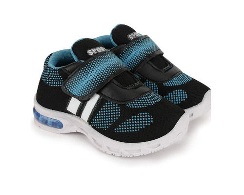 Blue Cotton And Rubber Pull On Closure Baby Sport Shoes