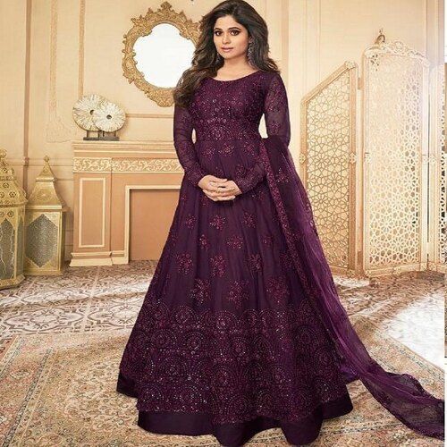 Ladies Full Sleeves Long Length Plain Cotton Gown For Party Wear at Best Price in Indore Vijayshree Apparels