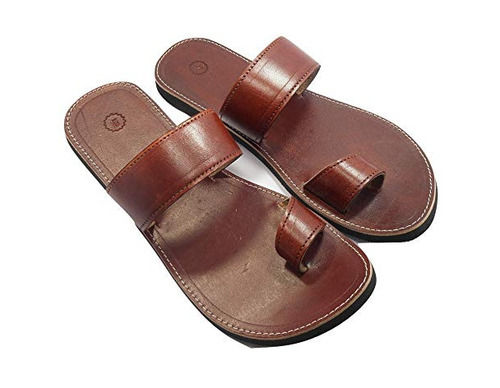 Brown Slip On Leather Slippers For Men