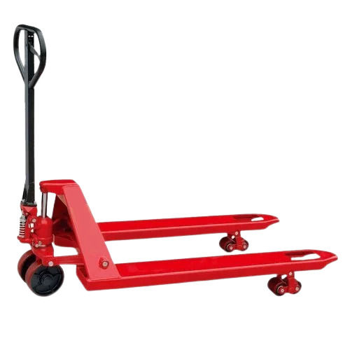 Red And Black 1150Mm Long Powder Coated Mild Steel Movable Hand Pallet Truck For Industrial