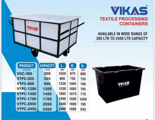 525 Litre Textile Processing Containers Height: 755 Millimeter (Mm)