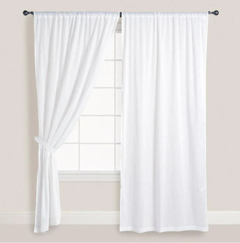 White 9X5 Feet Plain Cotton Curtain For Office And Hospital Use