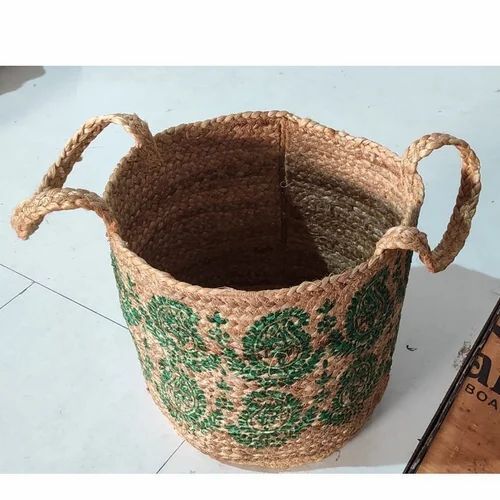 White Attractive Design Eco Friendly Ladies Printed Jute Bags