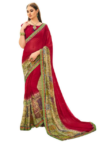 Maroon Designer Daily Wear Sarees With Blouse Piece