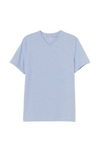 Mens Lite Blue Short Sleeve V Neck Plain Cotton Casual Wear T Shirts Gender: Male