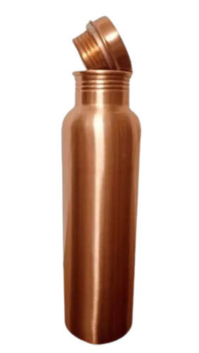 1 Liter Capacity Round Screw Cap Polished Finish Copper Bottle