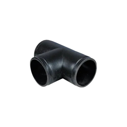 Black 5 Mm Thick Round Mate Finish High Density Polyethylene Pipe Tee 